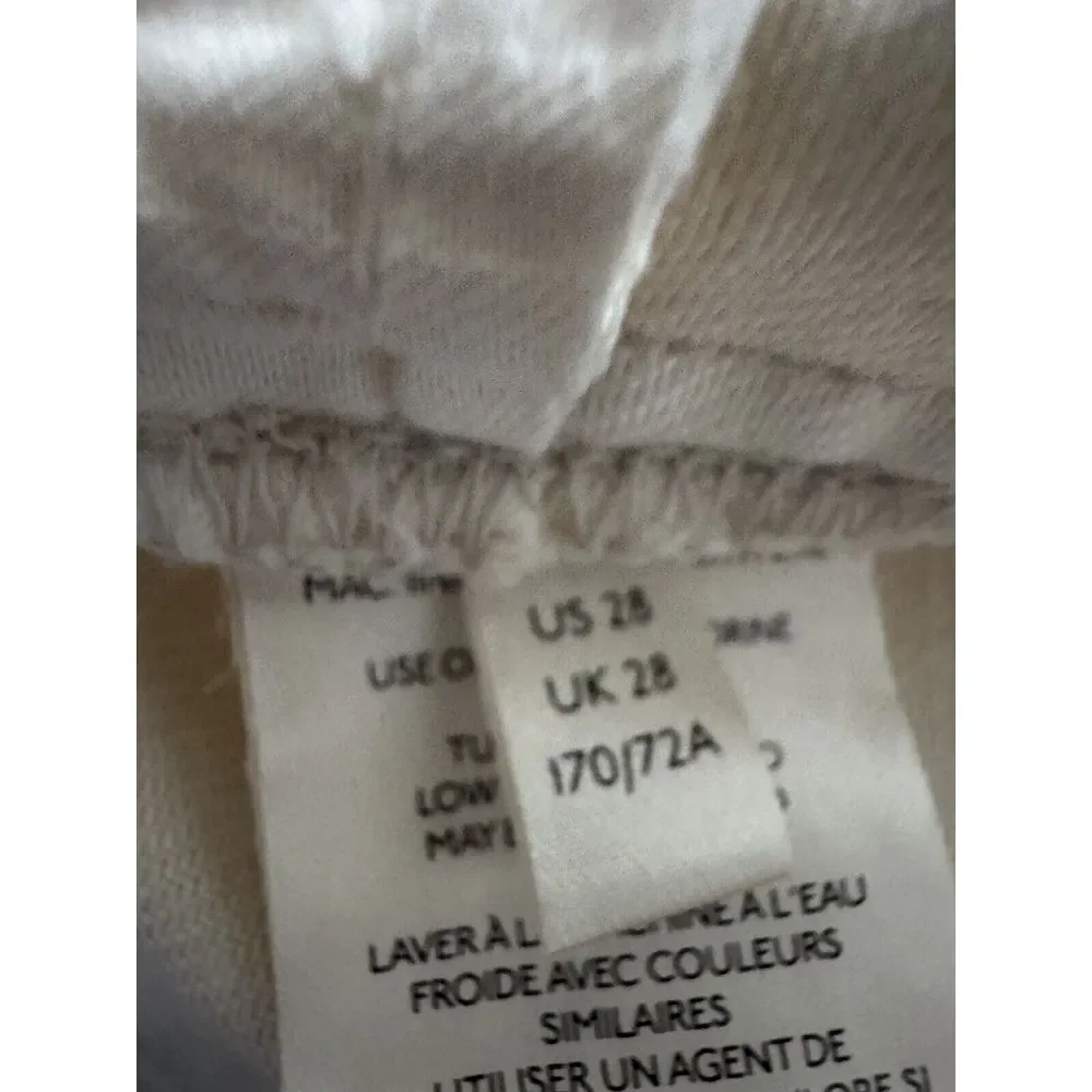 Free People We The Free Fringe‎ Scoop Hem Denim Mini Skirt Size 28 Cream